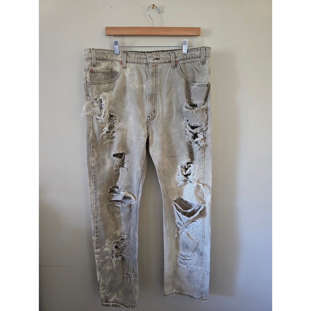 Levi's 505 Distressed Jeans W40 L32 Urban Style Light Wash Ripped